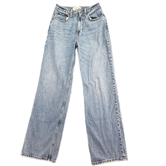 Abercrombie & Fitch Denim - Abercrombie & Fitch Loose High Rise Jeans Womens 25/0R Blue Curve Love 1582
